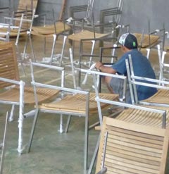 Inox steel furniture assembling